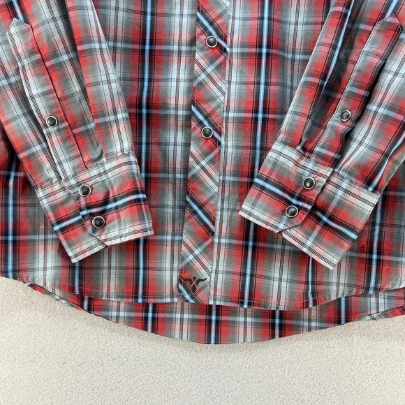 Wrangler 20X Plaid Button Up Long Sleeve Shirt Men's Size Large - Picture 8 of 10